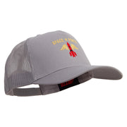 US Rocket Space Forces Five Panels Pro Style Trucker Mesh Cap - Grey OSFM