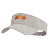 Autumn Leaves Embroidered Pro Style Cotton Twill Washed Visor - Stone OSFM