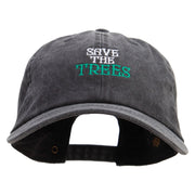 Saving Trees Embroidered Cotton Twill Premium Pigment Dyed Cap - Black OSFM