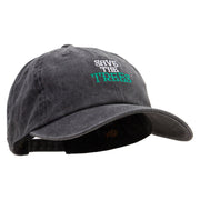 Saving Trees Embroidered Cotton Twill Premium Pigment Dyed Cap - Black OSFM