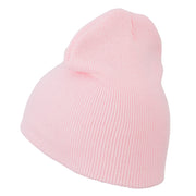 Pink Ribbon Breast Cancer Embroidered Short Beanie