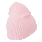 Pink Ribbon Breast Cancer Embroidered Short Beanie