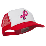 Breast Cancer Logo Embroidered Foam Front Mesh Back Cap