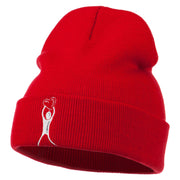 Breast Cancer Body Heart Embroidered Long Beanie