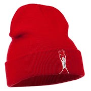 Breast Cancer Body Heart Embroidered Long Beanie