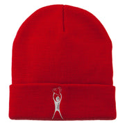 Breast Cancer Body Heart Embroidered Long Beanie