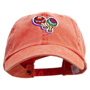 Mardi Gras Cabasa Embroidered Pigment Dyed Wash Cap - Orange OSFM