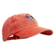 Mardi Gras Cabasa Embroidered Pigment Dyed Wash Cap - Orange OSFM