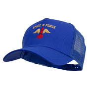 US Rocket Space Forces Five Panels Pro Style Trucker Mesh Cap - Royal OSFM