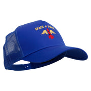 US Rocket Space Forces Five Panels Pro Style Trucker Mesh Cap - Royal OSFM