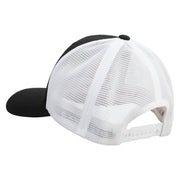 Licensed US Navy Embroidered Flexfit 2 Tone Mesh Cap - Black-White OSFM