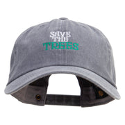 Saving Trees Embroidered Cotton Twill Premium Pigment Dyed Cap - Grey OSFM