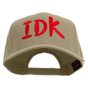 I Don’t Know Embroidered Solid Cotton Twill Pro Style Cap - Khaki OSFM