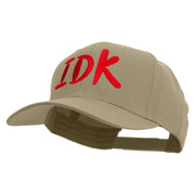 I Don’t Know Embroidered Solid Cotton Twill Pro Style Cap - Khaki OSFM