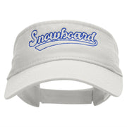 Snowboard Sports Embroidered Pro Style Cotton Twill Washed Visor