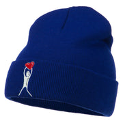 Breast Cancer Body Heart Embroidered Long Beanie