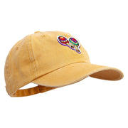 Mardi Gras Cabasa Embroidered Pigment Dyed Wash Cap - Mango OSFM