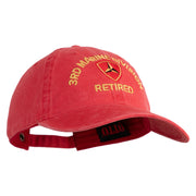 3rd Marine Division Retired Embroidered Washed Solid Pigment Dyed Cotton Twill Brass Buckle Cap - Red OSFM