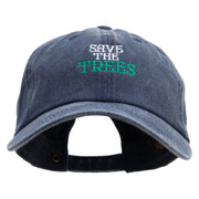 Saving Trees Embroidered Cotton Twill Premium Pigment Dyed Cap - Navy OSFM