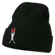 Breast Cancer Body Heart Embroidered Long Beanie