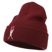 Breast Cancer Body Heart Embroidered Long Beanie