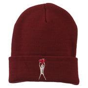 Breast Cancer Body Heart Embroidered Long Beanie