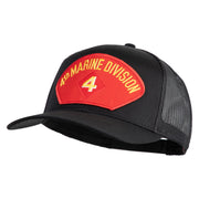 4th Marine Division Patched Solid Cotton Twill Mesh Prostyle Cap - Black OSFM
