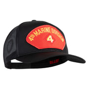 4th Marine Division Patched Solid Cotton Twill Mesh Prostyle Cap - Black OSFM