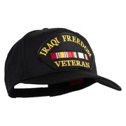Iraqi Freedom Veteran Patched Solid Cotton Twill 5 Panel Prostyle Snap Cap - Black OSFM