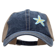 Pastel Starfish Shell Patched Pigment Dyed Mesh Cap