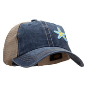 Pastel Starfish Shell Patched Pigment Dyed Mesh Cap