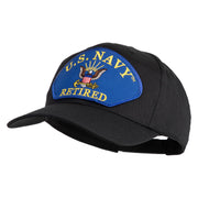 U.S. Navy Retired Blue Patched Solid Cotton Twill Pro Style Cap - Black OSFM