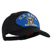 U.S. Navy Retired Blue Patched Solid Cotton Twill Pro Style Cap - Black OSFM
