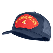 4th Marine Division Patched Solid Cotton Twill Mesh Prostyle Cap - Navy OSFM