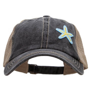 Pastel Starfish Shell Patched Pigment Dyed Mesh Cap