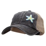 Pastel Starfish Shell Patched Pigment Dyed Mesh Cap