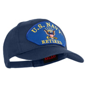 U.S. Navy Retired Blue Patched Solid Cotton Twill Pro Style Cap - Navy OSFM