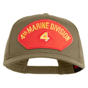 4th Marine Division Patched Solid Cotton Twill Mesh Prostyle Cap - Khaki OSFM