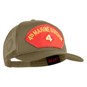 4th Marine Division Patched Solid Cotton Twill Mesh Prostyle Cap - Khaki OSFM