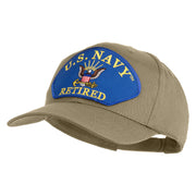 U.S. Navy Retired Blue Patched Solid Cotton Twill Pro Style Cap - Khaki OSFM