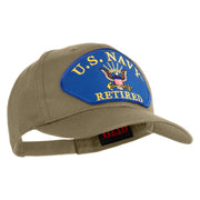 U.S. Navy Retired Blue Patched Solid Cotton Twill Pro Style Cap - Khaki OSFM