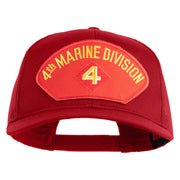4th Marine Division Patched Solid Cotton Twill Mesh Prostyle Cap - Red OSFM