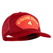 4th Marine Division Patched Solid Cotton Twill Mesh Prostyle Cap - Red OSFM