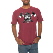 Firefighter Icon Unisex Ring Spun Cotton Vintage Short Sleeve Crewneck Tee Shirt - Vintage-Brick XS