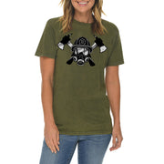 Firefighter Icon Unisex Ring Spun Cotton Vintage Short Sleeve Crewneck Tee Shirt - Vintage-Olive XS