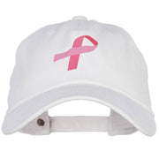 Breast Cancer Awareness Pink Ribbon Heat Transfer Unstructured Cotton Washed Cap