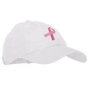 Breast Cancer Awareness Pink Ribbon Heat Transfer Unstructured Cotton Washed Cap