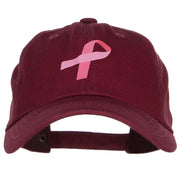 Breast Cancer Awareness Pink Ribbon Heat Transfer Unstructured Cotton Washed Cap