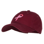 Breast Cancer Awareness Pink Ribbon Heat Transfer Unstructured Cotton Washed Cap