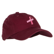 Breast Cancer Awareness Pink Ribbon Heat Transfer Unstructured Cotton Washed Cap